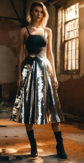 Metallic Skirt Set Wonders Electric Look Dress to Impress
