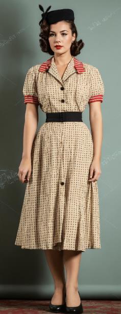 Polka Dot Swing Dress Retro Glam Dress