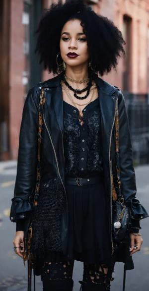 Leather and Lace Contrasts Mall Goth Dress to Impress