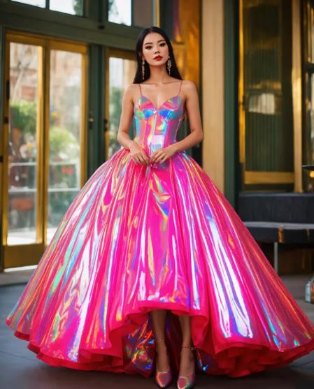 Iridescent Overlay Masterpieces Electric Look Dress to Impress