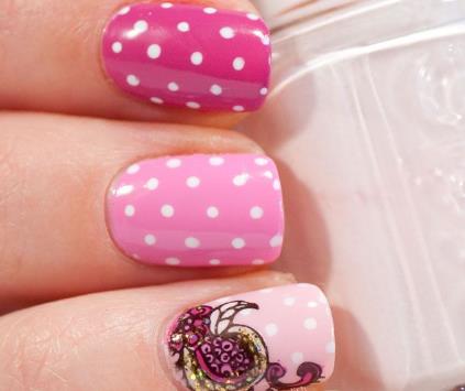 Rosy Skittle Nails