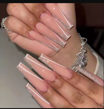 Elevated French Tips nude fall nails