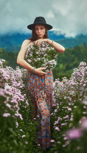 Bohemian Peasant Blouse and High-Waisted Shorts