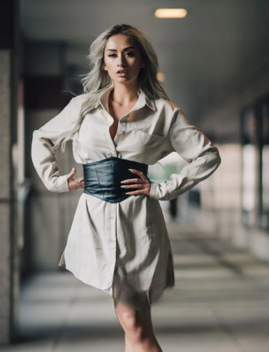 Crisp Shirt Dress with Waist Definition