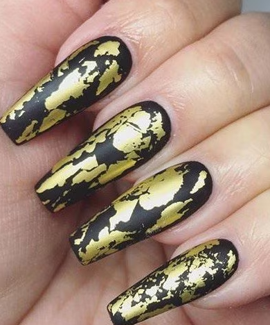 Gold Foil Cracks november nails