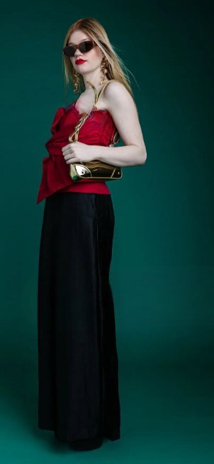 Wrap Top and Wide-Leg Trousers