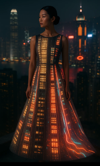Embellished Cocktail Dress with Architectural Lines