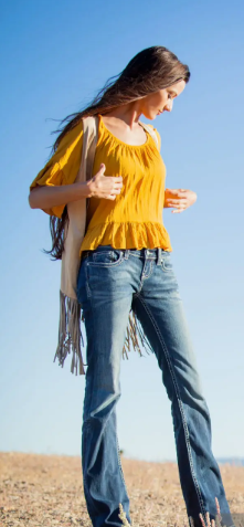 Western-Inspired Fringe Vest and Bootcut Jeans