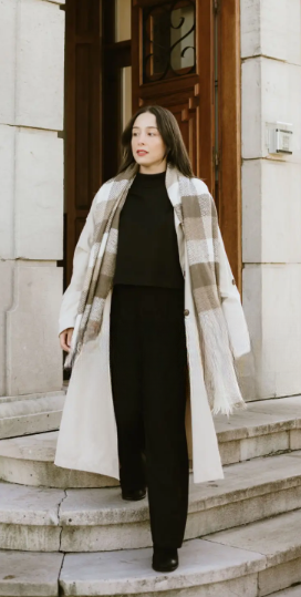 Winter Elegance: Wool Coat and Cashmere Scarf