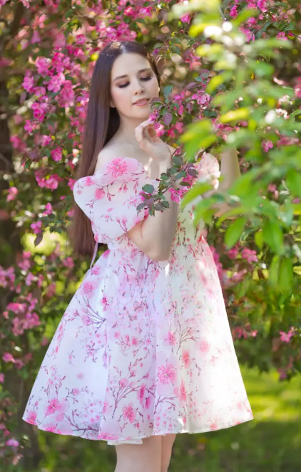 Cherry Blossom Maxi Dress with Cropped Cardigan spring dress