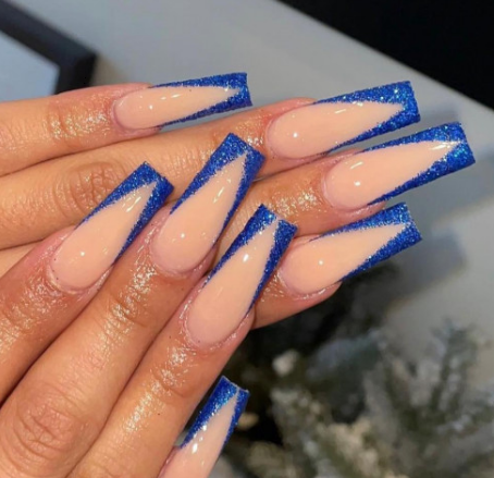 Royal Blue French Tips Royal Blue Nails