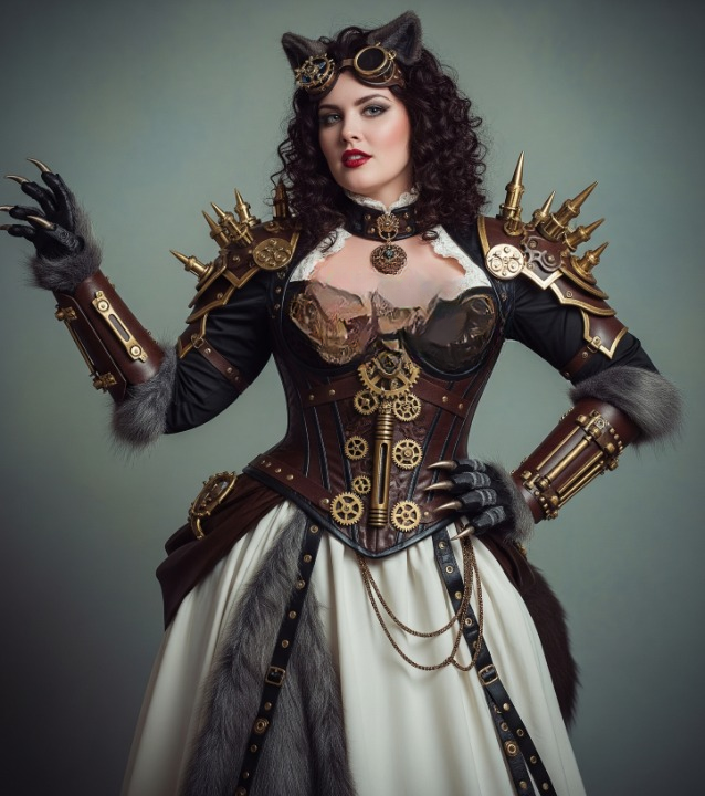 Steampunk Mechanical Wolf Werewolves Dress