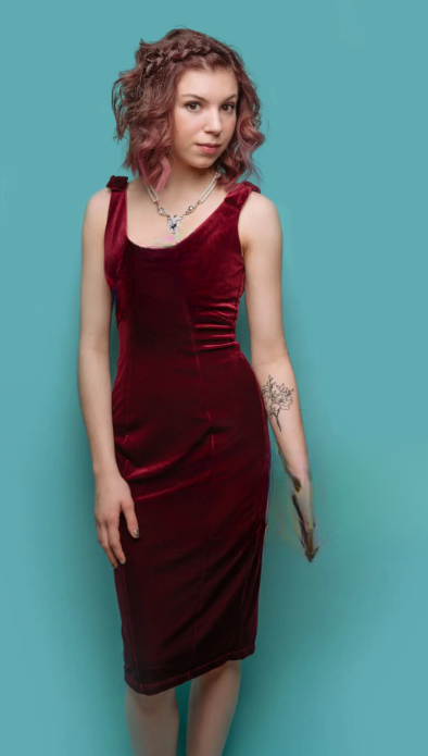 Sophisticated Wrap Dress in Burgundy Widow Dress