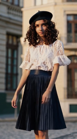 Pleated Midi Skirt with Silk Blouse Combo Girly Dress to Impress Outfit Ideas