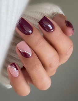 Digital Burgundy november nails