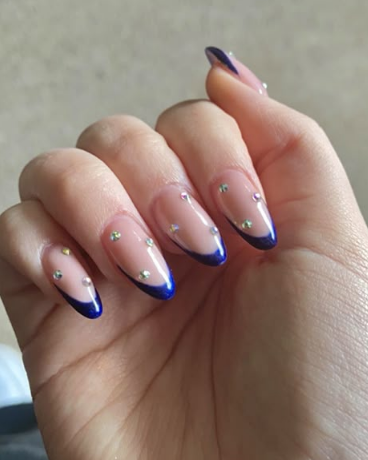 Chrome French Tips dark chrome nails