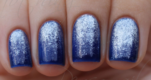 Sand Texture Royal Blue Nails
