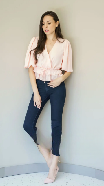 Silk Blouse and Dark Wash Jeans Widow Dress