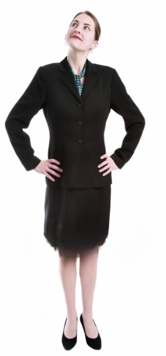 Skirt Suit with Peplum Jacket Detail