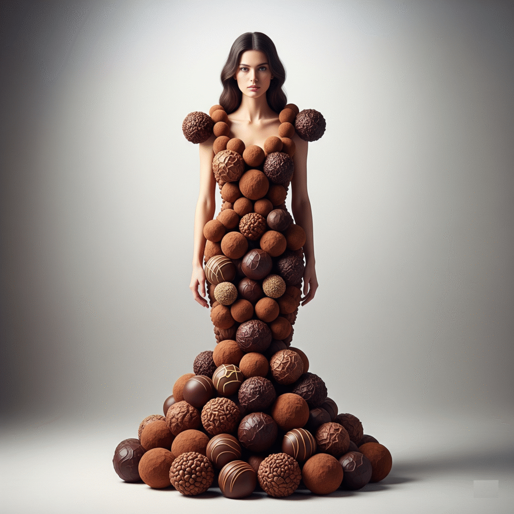 Chocolate Truffle Luxury Food-Inspired Dress