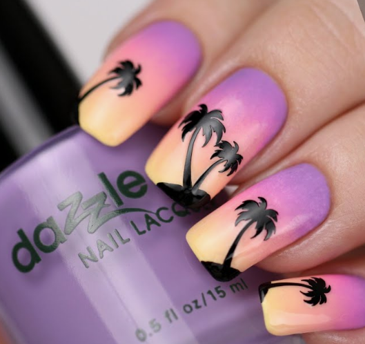 Sunset Ombré Tips Summer French Tip Nails