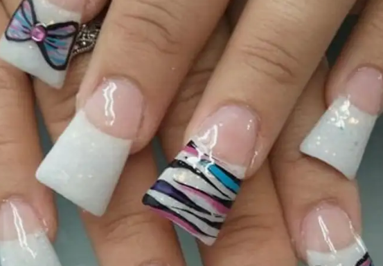Butterfly Wing Tips Summer French Tip Nails
