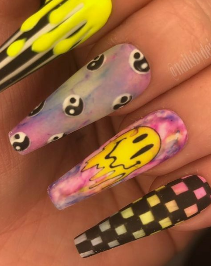 Smiley Face French Tips Summer French Tip Nails