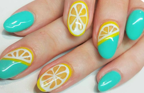 Fruit Slice Micro Art Summer French Tip Nails