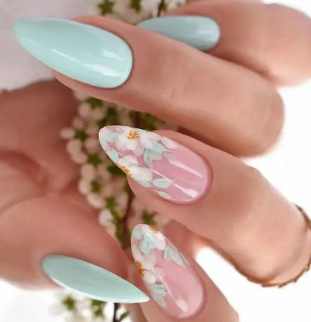 Pressed Flower French Tips