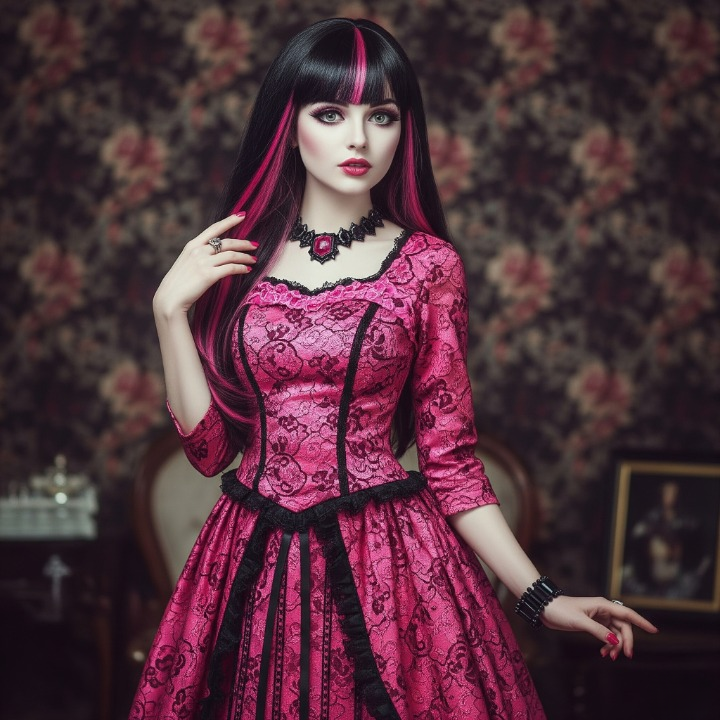 Draculaura's Pink Gothic Romance Monster High School Dress
