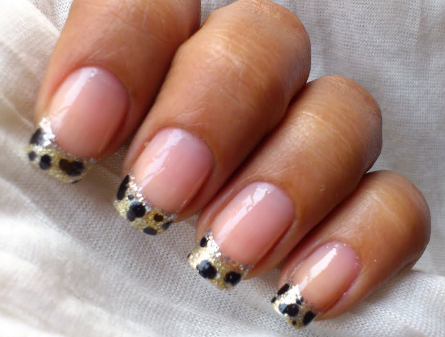 Classic Nude Base with Chocolate Leopard Spots Leopard Print nail