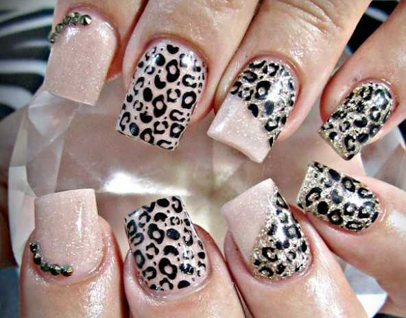 Leopard Print Luxe Square Fall Nail
