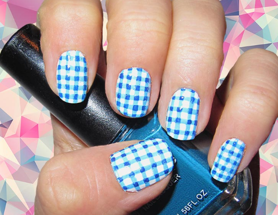 Checkerboard Chic Square Fall Nail