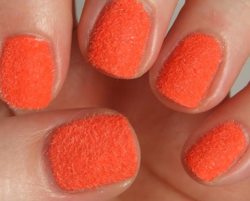 Orange Velvet Texture orange summer nails