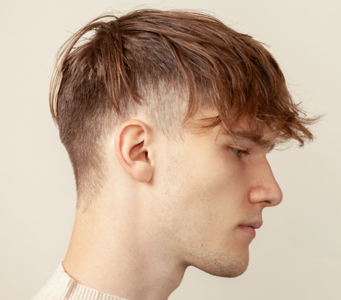 Textured Hard Side Part with Low Fade Hairstyles For Men
