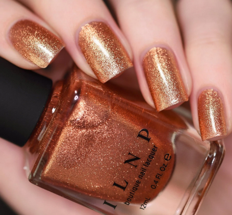 Copper Orange Foil orange summer nails