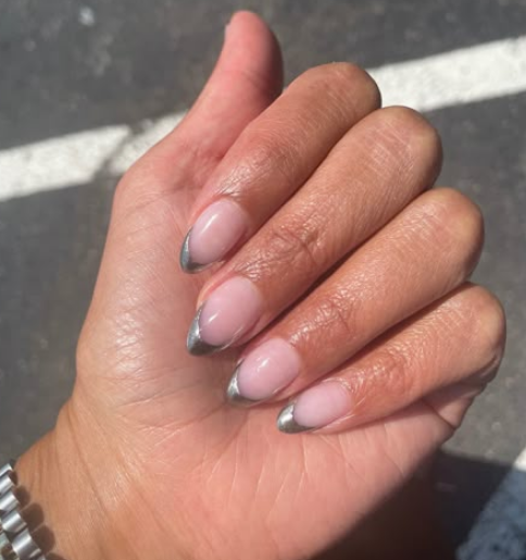 Abstract Silver French Tips