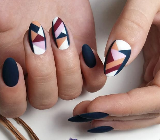 Geometric Harvest Square Fall Nail