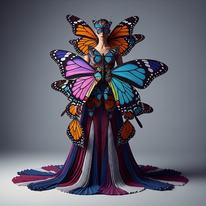 The Deconstructed Butterfly Avant-Garde Dress