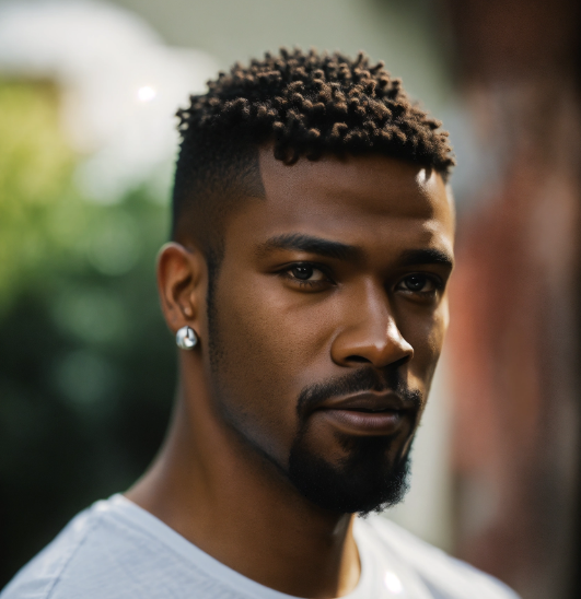 Mid Fade fade haircut black man