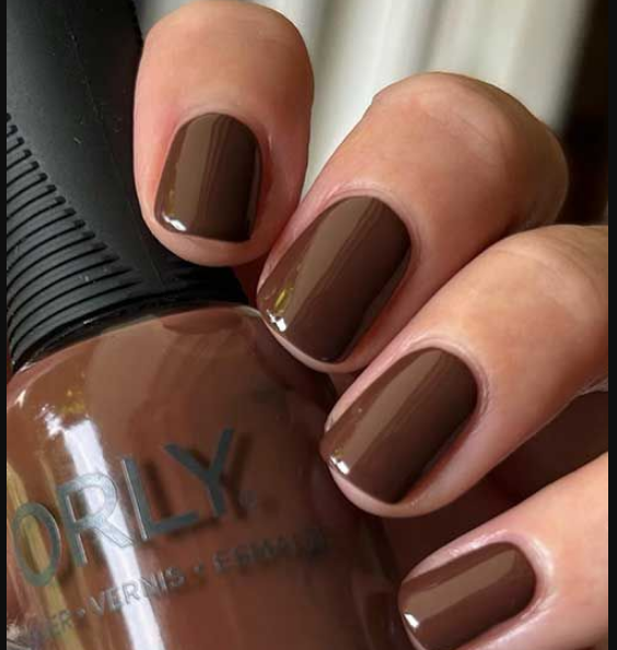 Rich Chocolate Brown Square Fall Nail