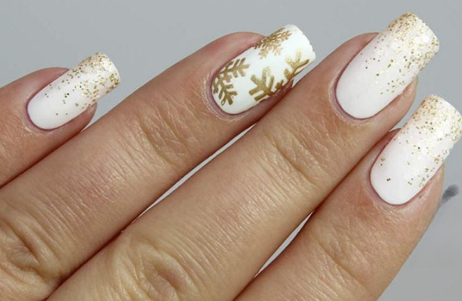 White Gloss with Gold Crown Designs