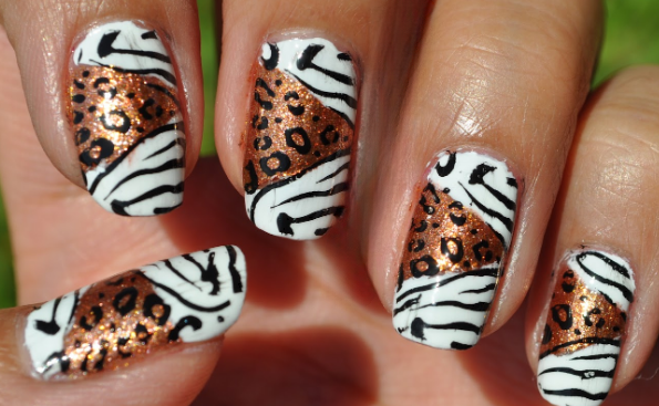 Off-White with Gold Animal Print