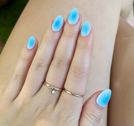 Aura Nail Technique light blue nails