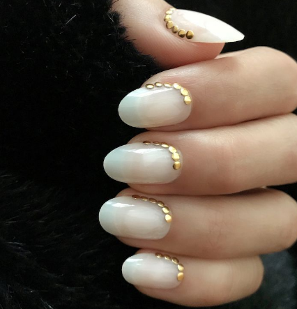 Subtle White with Gold Pinstripes