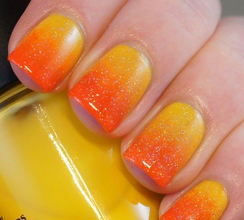 Citrus Ombre Blend orange summer nails