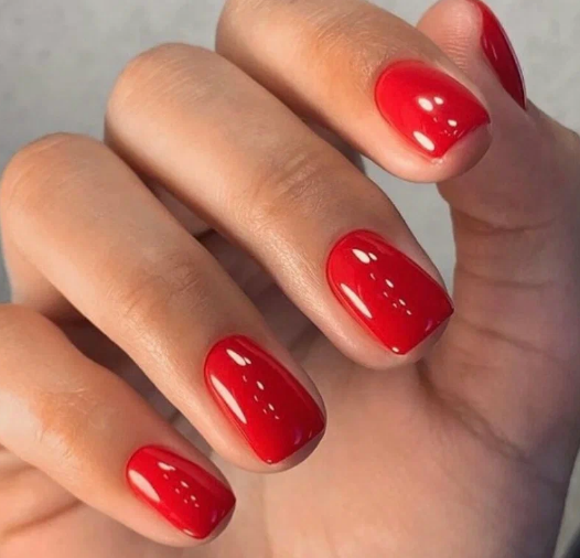Classic Red Power short nails