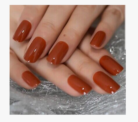 Burnt Orange Perfection Square Fall Nail