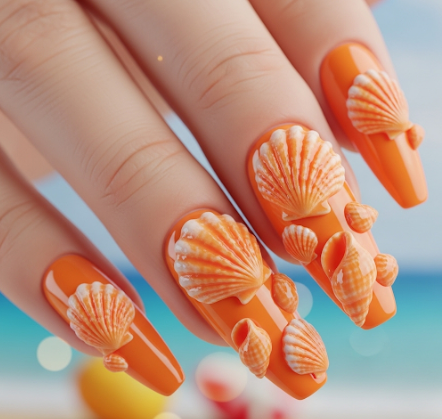 Orange Seashell 3D