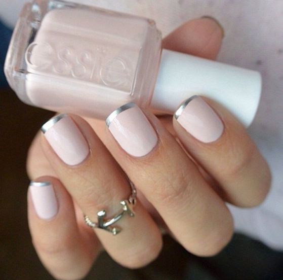 Matte Silver French Tips French Tip Nails